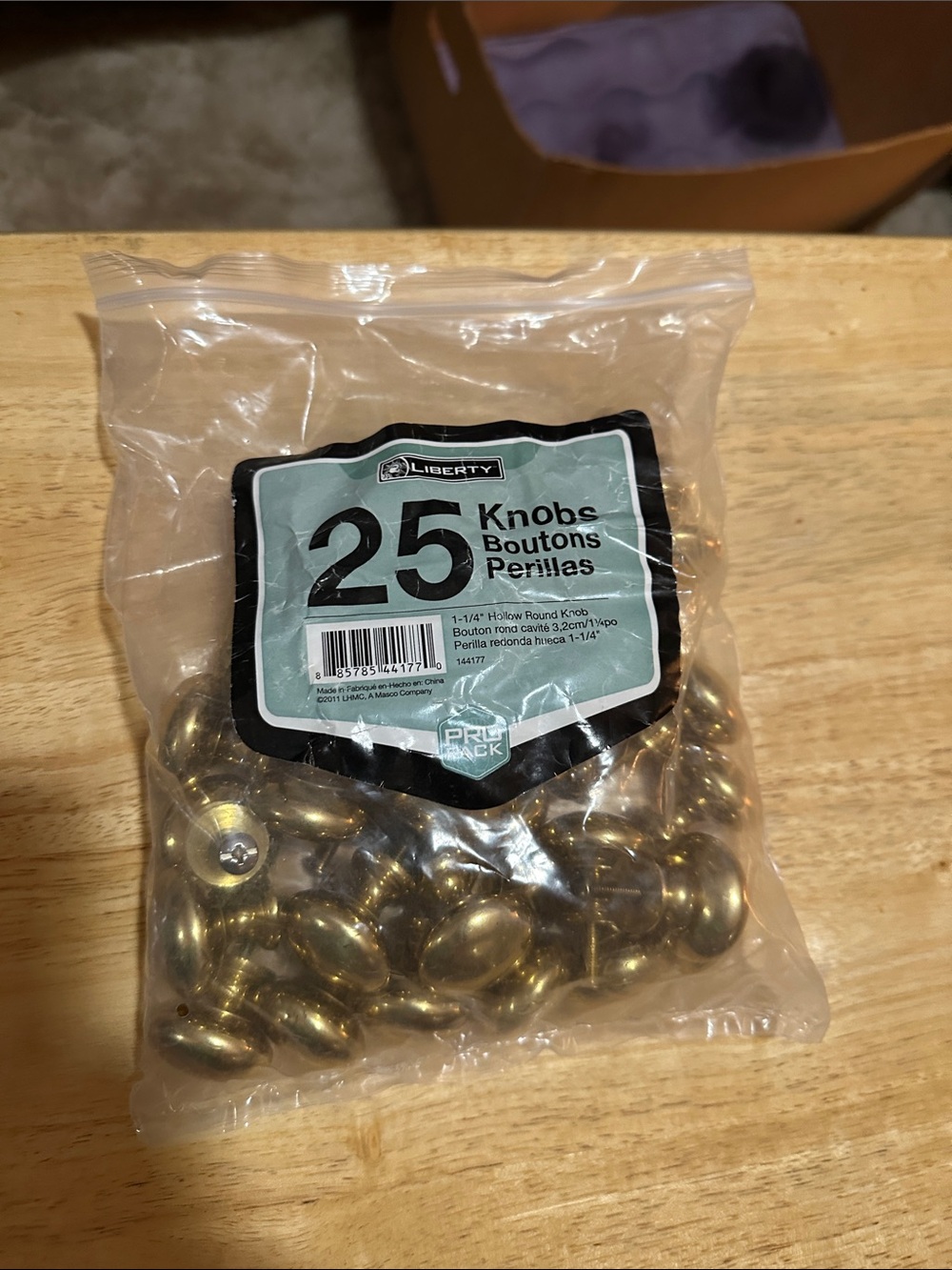 Knobs Brass cabinet pulls Bag of 25